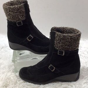 Aquatalia Black Suede Ankle Boots 8